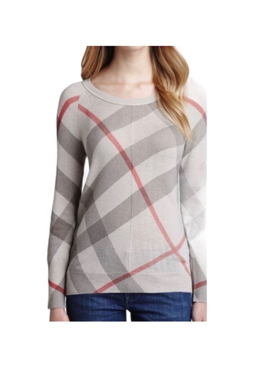 Burberry Sweaters - Burberry London classic check wool cashmere sweater Sz S